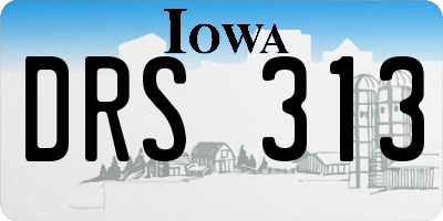 IA license plate DRS313