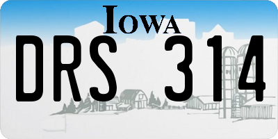 IA license plate DRS314