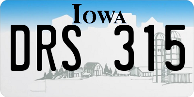 IA license plate DRS315