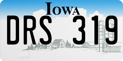 IA license plate DRS319