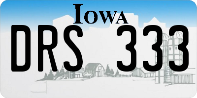 IA license plate DRS333
