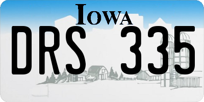 IA license plate DRS335
