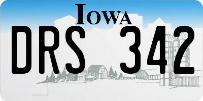 IA license plate DRS342