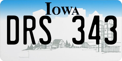 IA license plate DRS343
