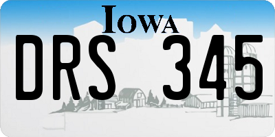 IA license plate DRS345