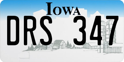 IA license plate DRS347