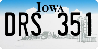 IA license plate DRS351