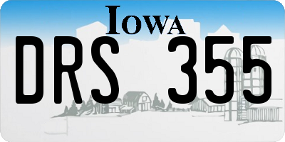 IA license plate DRS355