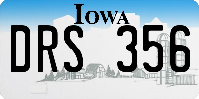 IA license plate DRS356