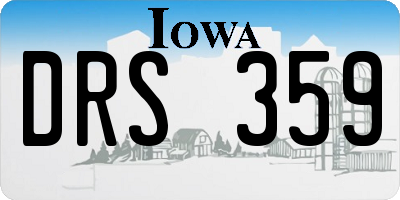 IA license plate DRS359