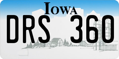 IA license plate DRS360