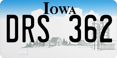 IA license plate DRS362