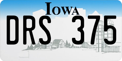 IA license plate DRS375