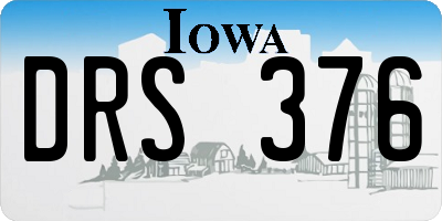 IA license plate DRS376