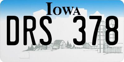 IA license plate DRS378