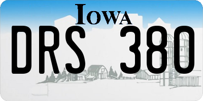 IA license plate DRS380