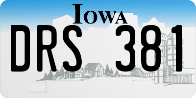 IA license plate DRS381