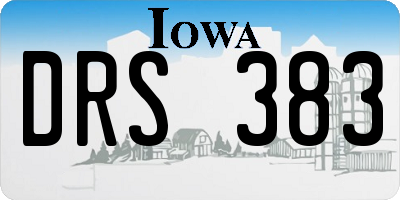 IA license plate DRS383