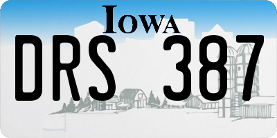 IA license plate DRS387