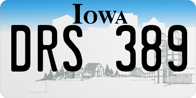 IA license plate DRS389