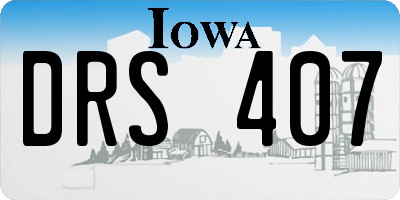 IA license plate DRS407