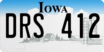 IA license plate DRS412