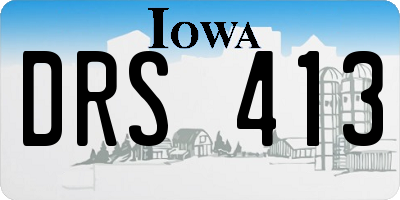 IA license plate DRS413