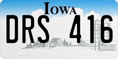 IA license plate DRS416