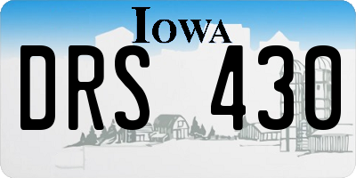 IA license plate DRS430