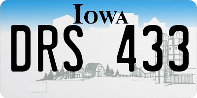 IA license plate DRS433