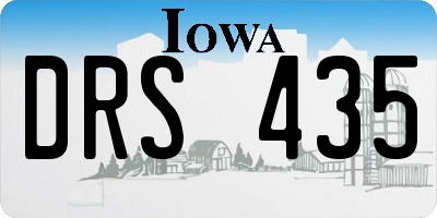 IA license plate DRS435