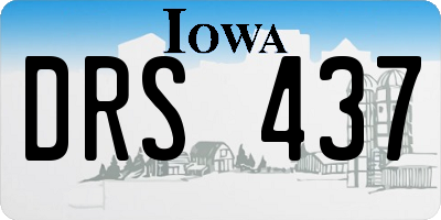 IA license plate DRS437
