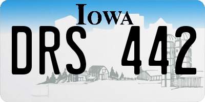 IA license plate DRS442