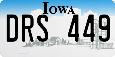 IA license plate DRS449