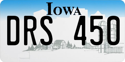 IA license plate DRS450