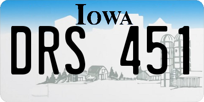 IA license plate DRS451