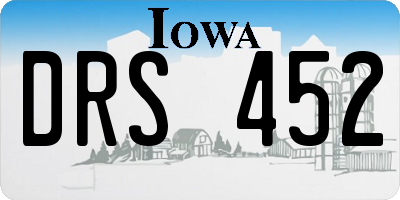 IA license plate DRS452