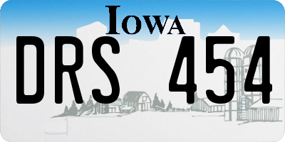 IA license plate DRS454