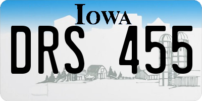 IA license plate DRS455