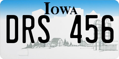 IA license plate DRS456
