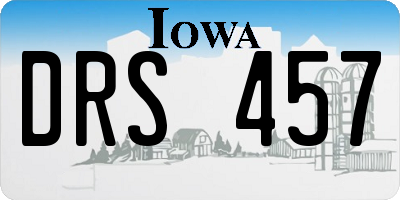 IA license plate DRS457