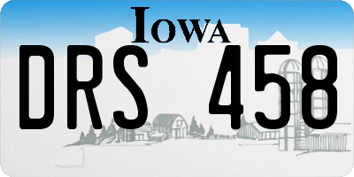 IA license plate DRS458