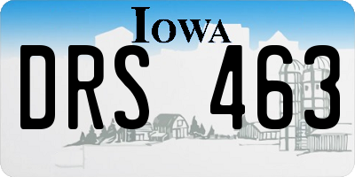 IA license plate DRS463