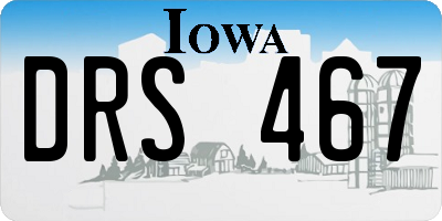 IA license plate DRS467
