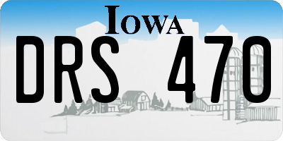 IA license plate DRS470