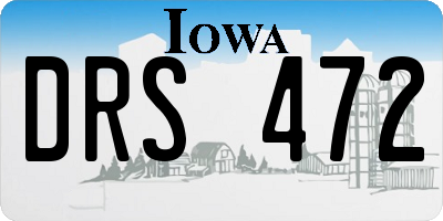 IA license plate DRS472