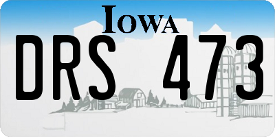 IA license plate DRS473