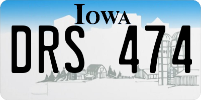 IA license plate DRS474