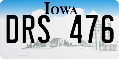 IA license plate DRS476
