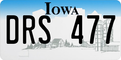 IA license plate DRS477